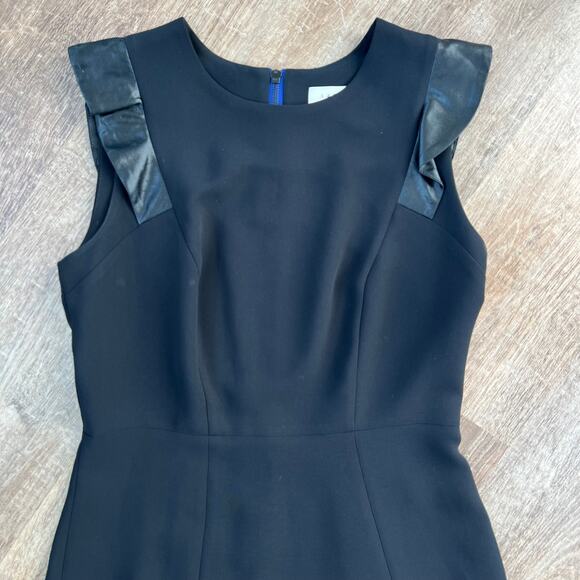 Sandro Black Ruffle Sleeveless Mini Dress Date Night Business - Picture 4 of 8